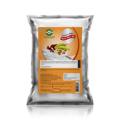 Tea Planet Cardamom & Saffron Lassi Premix Powder  1KG Bulk Pack | Rich Yogurt Drink Mix with Traditional Indian Flavors | Instant Summer Beverage with Kesar & Elaichi Notes | Just Blend & Serve | INS 102 Colored