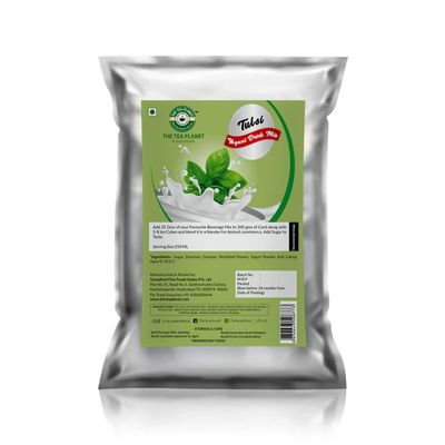 Tea Planet Tulsi (Basil) Lassi Premix Powder  1KG Bulk Pack | Herbal Yogurt Drink Mix with Refreshing Holy Basil Flavor | Instant Probiotic Summer Cooler with Yogurt Base & Natural Green Tint (INS 142)
