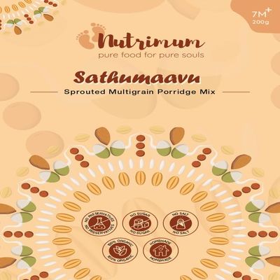 Nutrimum Sathumaavu Multigrain Baby Food Mix, 200g, 7+ Months, No Preservatives, No Sugar, No Salt