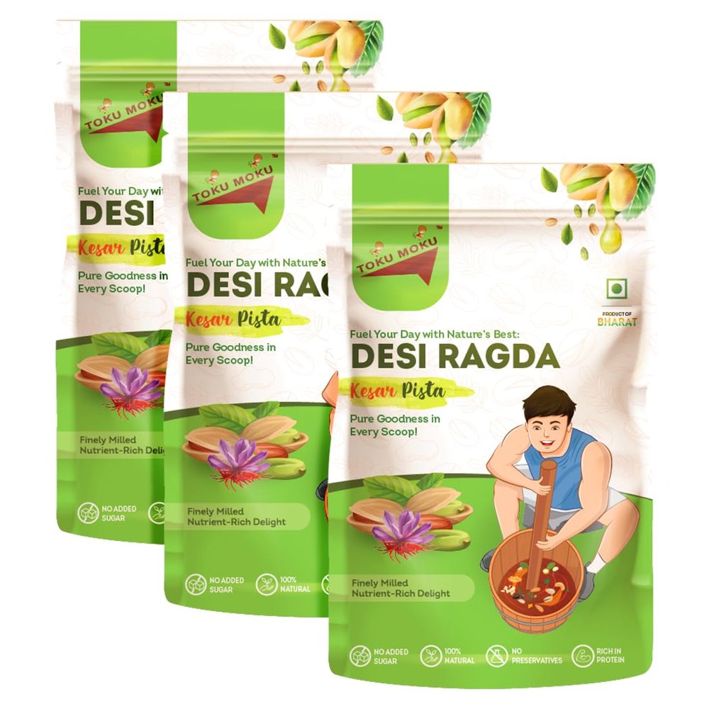 Toku Moku Dry Fruits & Seeds Milk Mix | 100% Natural Nut Powder | No Added Sugar | No Preservatives | Dry Fruit Powder No Preservatives, Supports Immunity & Growth, Bone Health & Brain Development (Pack of 3 - 186 grams, Dry Fruit Milk Mix)