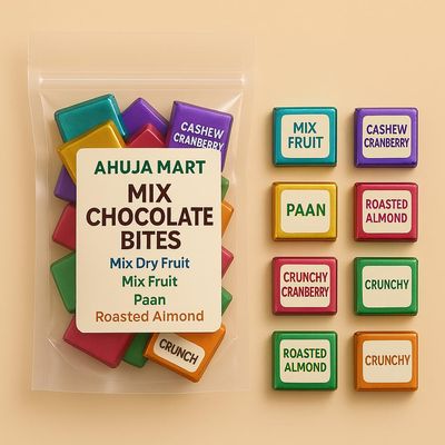Ahuja Mart Premium Chocolate Coated Dry Fruits Nuts 100% Natural | Dry Fruits Chocolate Bites | Healthy Chocolate | Bites Coated With Dryfruits (10PCS)