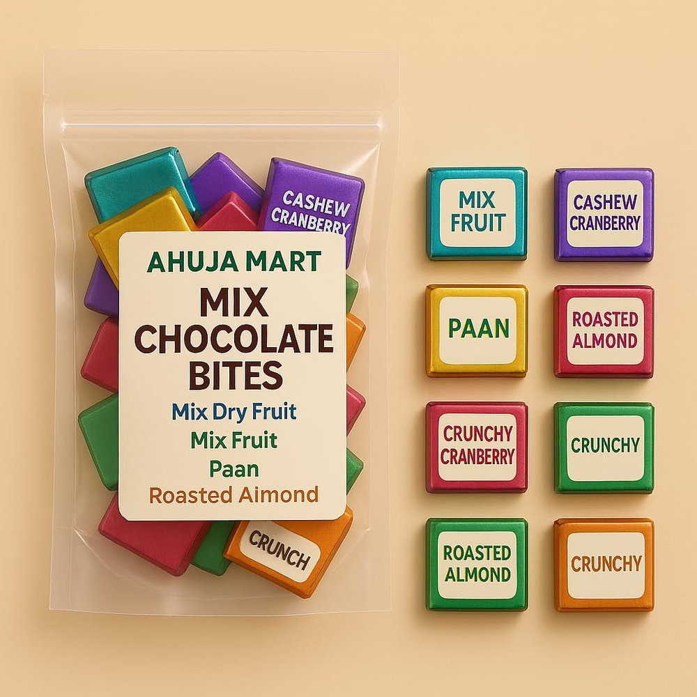 Ahuja Mart Premium Chocolate Coated Dry Fruits Nuts 100% Natural | Dry Fruits Chocolate Bites | Healthy Chocolate | Bites Coated With Dryfruits (10PCS)