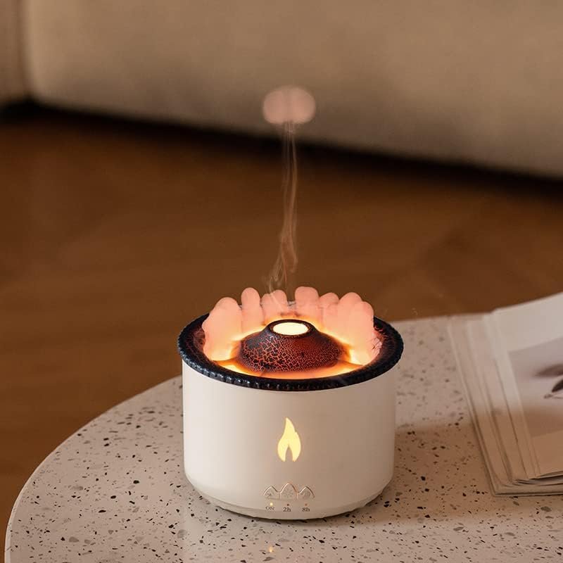 4MYL Flame Diffuser Oil Humidifier with Cool Mist, 2 Mist Modes, Timer, Auto-Off, Safety Protection, Quiet Aromatherapy Diffuser for Home, Bedroom, Office, Essential Oil with Flame Light Effect