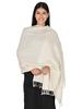 PANCHACHULI HANDLOOMS Handwoven Merino Wool Stole | Soft Lightweight Warm Wrap for Women | Elegant Natural Wool Shoulder Stole | Breathable Classic Style Accessory | Small Checks | White view 2
