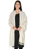 PANCHACHULI HANDLOOMS Handwoven Merino Wool Stole | Soft Lightweight Warm Wrap for Women | Elegant Natural Wool Shoulder Stole | Breathable Classic Style Accessory | Small Checks | White view 3