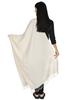 PANCHACHULI HANDLOOMS Handwoven Merino Wool Stole | Soft Lightweight Warm Wrap for Women | Elegant Natural Wool Shoulder Stole | Breathable Classic Style Accessory | Small Checks | White view 4