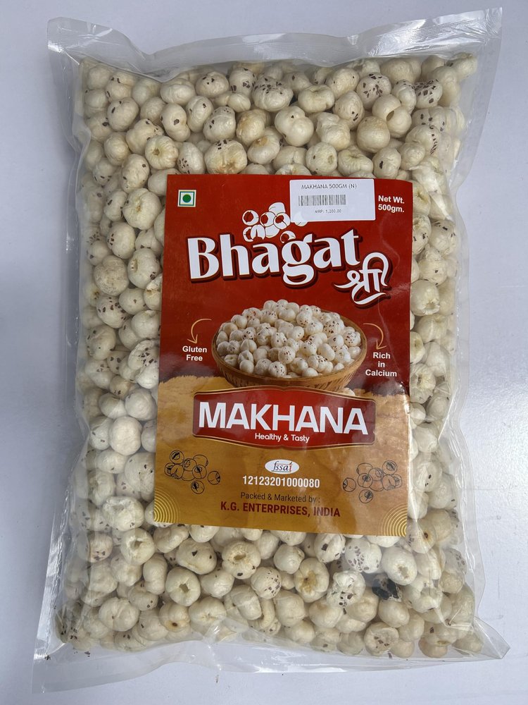 BHAGATSHREE MAKHANA 500GM || Foxnuts, Plain, Gluten Free, Rich in Calcium, 500gm