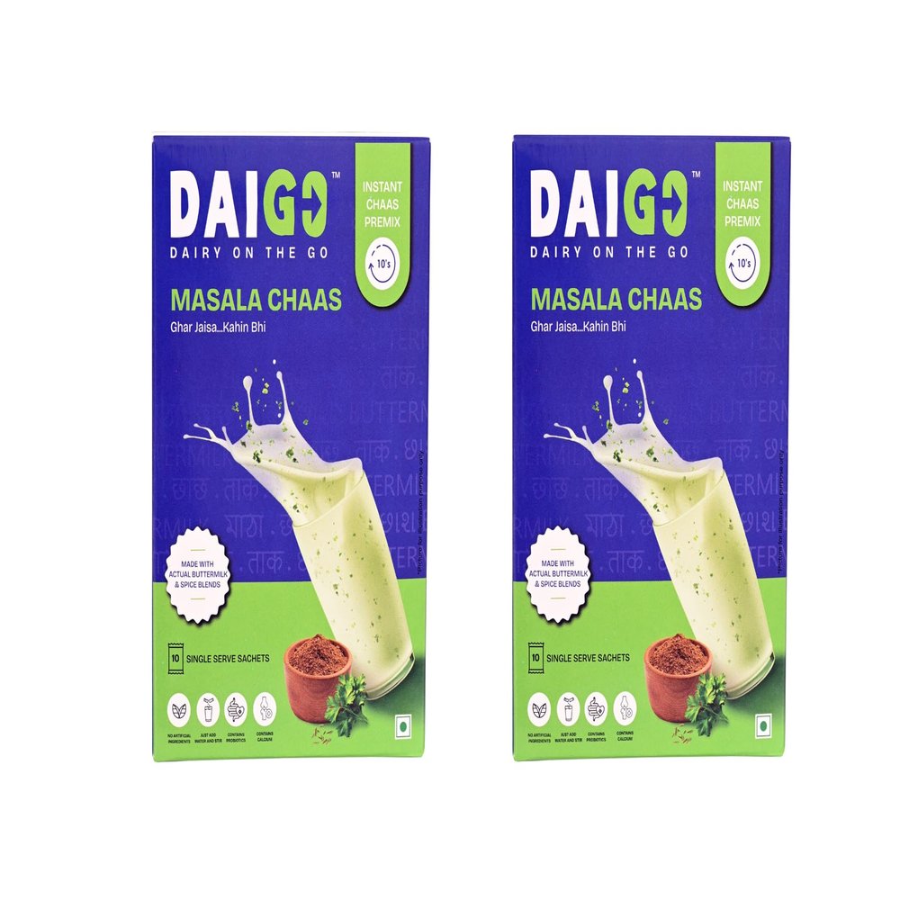 Daigo Instant Buttermilk Premix| Masala Flavour | Zero Preservatives| 100% Natural| Pack of 10 x2