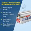 Claret Food Grade Aluminium Foil Roll | 18 Meter | Kitchen Foil for Wrapping Roti Snacks Tiffin | Durable and Hygienic Foil Paper (Pack of 2) view 3