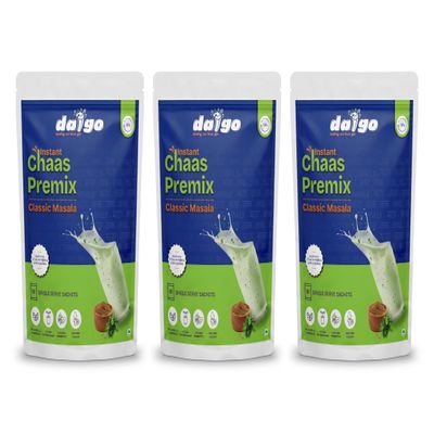 Daigo Instant Buttermilk Premix| Masala Flavour | Zero Preservatives| 100% Natural| Pack of 10 x3