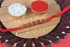Loyka Almond Brittle Brownie with Designer 5 Rudraksha Rakhi | Raksha Bandhan Gift Hamper for Brother view 2