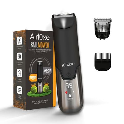 Airluxe BallMower Electric Trimmer machine for Men | Beard, Body & Private Hair Grooming kit | Waterproof IPX7 | One Extra Blade | 120 Min Shaver Runtime | 1 Year replacement warranty | Best for shaving balls for Man