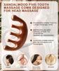 2pcs wooden comb for women hair growthhead massager for scalpWooden Scalp Massager Set - Sandalwood Cat Comb & 5-Finger Massager | For Hair Growth & Relaxation | Handmade Wooden Comb view 4