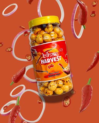 Bihar Harvest Peri-Peri Makhana, Nutrient Rich Foxnuts, 60g