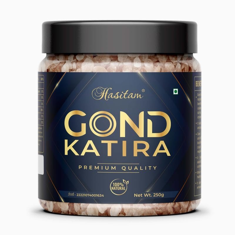Hasitam 150gram Pure Natural Gond Katira | Almond Gum Badam Pisin for Laddu Making & Sweets | Tragacanth Gum | High Cooling Properties | 100% Natural Superfood