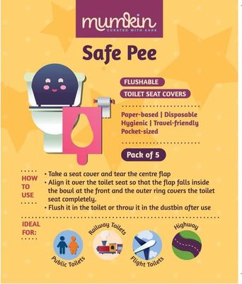 Disposable Toilet Seat Covers - (5 per pack) | Hygienic Protection | No Direct Contact with Unsanitary Seats | Easy to Dispose & Eco-Friendly
