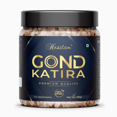 Hasitam 250gram Pure Natural Gond Katira | Almond Gum Badam Pisin for Laddu Making & Sweets | Tragacanth Gum | High Cooling Properties | 100% Natural Superfood
