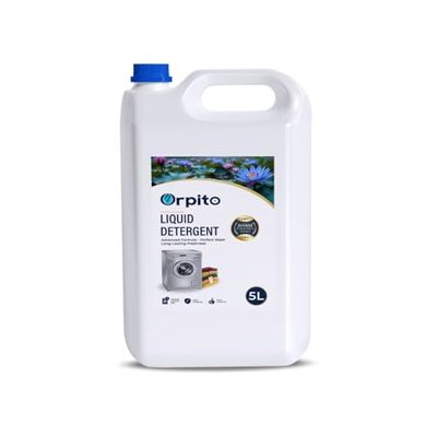 ORPITO Bio Cleaning Solutions Natural Laundry Detergent Liquid (5 Liter)|Non Toxic,Eco Freindly Best For Front Load And Top load|Safe For Baby, Biodegradable & Chemical Free Laundry Liquid Pack
