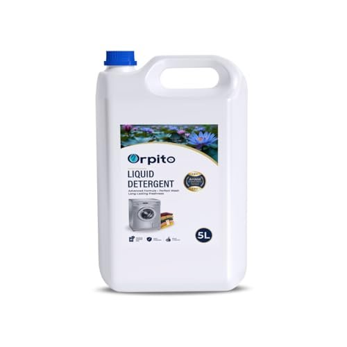ORPITO Bio Cleaning Solutions Natural Laundry Detergent Liquid (5 Liter)|Non Toxic,Eco Freindly Best For Front Load And Top load|Safe For Baby, Biodegradable & Chemical Free Laundry Liquid Pack
