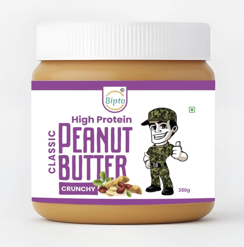 BIPTO Classic Peanut Butter Crunchy 350g | High Protein Peanut Butter
