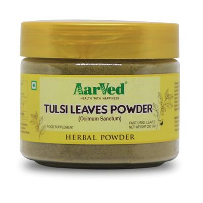 AarVed Tulsi Leaf Powder 200g - Pure Tulasi Powder for Skin, Hair & Wellness - Non-GMO with No Preservatives. Supports Immunity & Metabolism