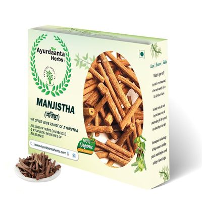 Ayurdaanta Herbs - Manjistha | Manjistha Root | Majith Organic | Indian Madder | Manjishtha, Manjishta, Manjishta, Manjista | | | For Eating, Skin whitening, Face, Hair (50Gr)