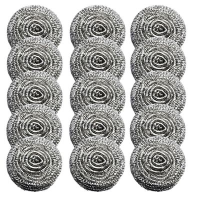 Hemshail Stainless Steel Wool Scrubber for Removing Tough Dirt,Steel Sponge Scourers Pad for Kitchens,Bathroom and More (15)