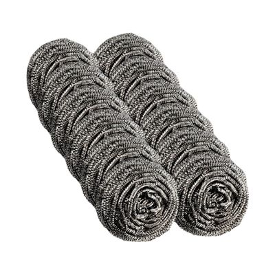 Hemshail Stainless Steel Wool Scrubber for Removing Tough Dirt,Steel Sponge Scourers Pad for Kitchens,Bathroom and More (12Pc)