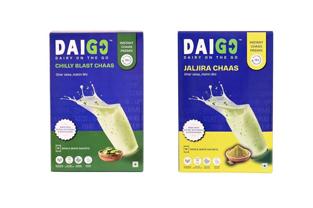 Daigo Instant Buttermilk Premix| Jaljira and Chilly Blast Flavour | Zero Preservatives| 100% Natural| Pack of 10 x2 + 1 Electric Whisker