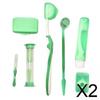 CALANDIS 2x8 Kit Orthodontic Set Oral Care Cleaning Protective Wax Brush Floss Green | Other Health Care Supplies | Health Care view 2