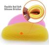 Biplojit Silicone Dish Cleaning Brush Sponge/Double-Sided Cleaning Brush/Multipurpose Silicone Dish Washing Tool for Kitchen - Multicolor (Pack of 3) view 2