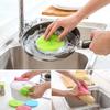 Biplojit Silicone Dish Cleaning Brush Sponge/Double-Sided Cleaning Brush/Multipurpose Silicone Dish Washing Tool for Kitchen - Multicolor (Pack of 3) view 3