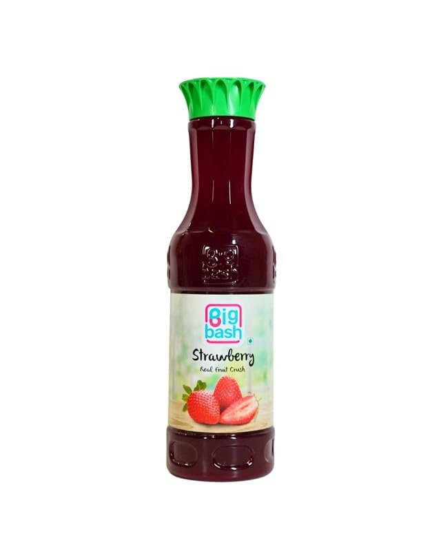 Big bash Real Fruit Strawberry Crush Concentrated | Gluten free | 100% Vegan & Low fat |A perfect drink for house parties - 750 ml