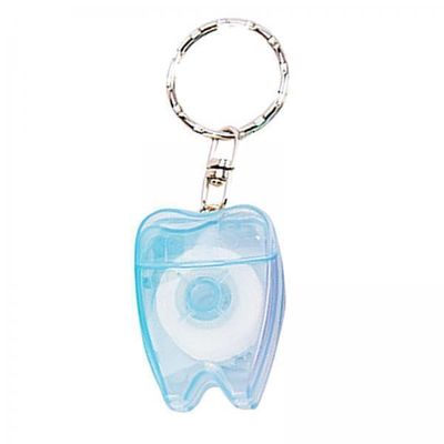 CALANDIS 6xPortable Floss Keychain Essentials Tool Flat Line Design for Travel Blue | Dental Floss & Flossers | Oral Care