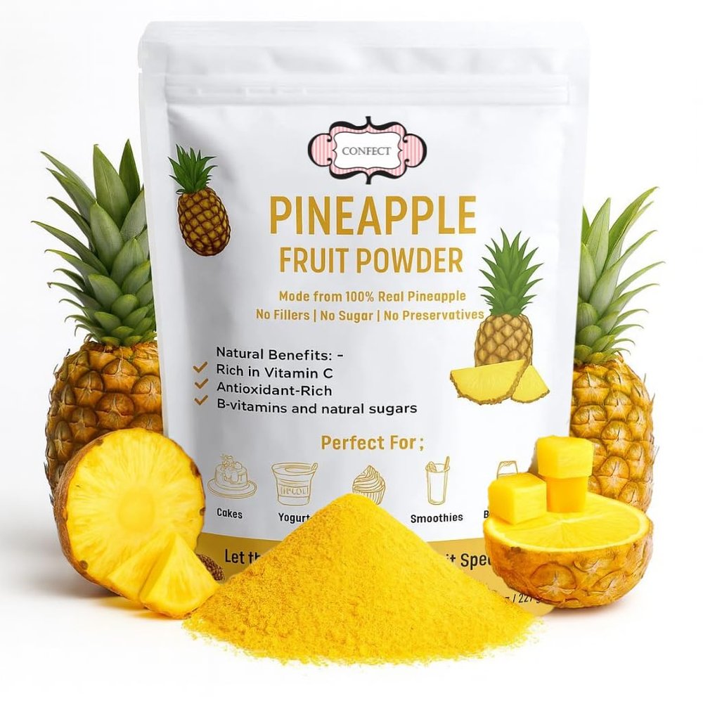 Confect Pineapple Powder | Pure & Natural Fruit Powder for Smoothies, Baking, Beverages, Juices, Tea & DIY Recipes | Vegan, Gluten-Free, No Added Sugar 200 Gms