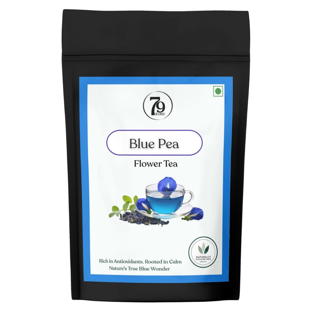79 Degree Bluepea Tea | Shankhpushpi | Caffeine Free | Butterfly Pea Tea| Loose Leaf (100 Gm, Blue Pea)