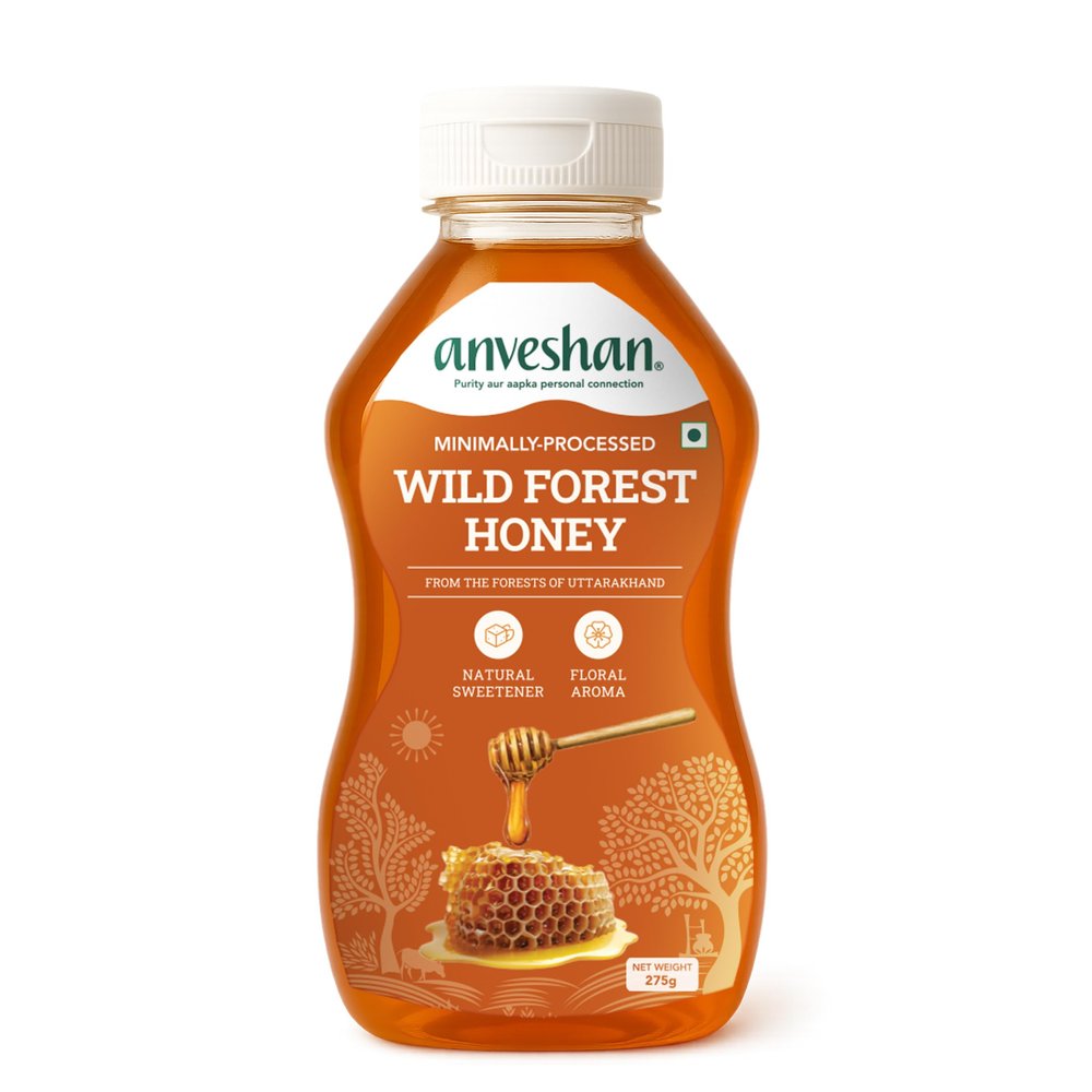 Anveshan WILD FOREST HONEY (SQUEEZY) - 275g | Minimally Processed | Easy to Use| 100% Pure and Natural| Raw, Unprocessed & Unpasteurized Honey | Good for Heart Health