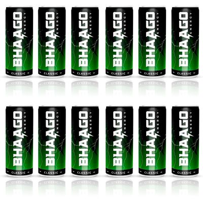 Energy Drink - Classic | Instant Energy Boost with Caffeine & B-Vitamins | Refreshing & Revitalizing | 250ML Can | Pack of 12
