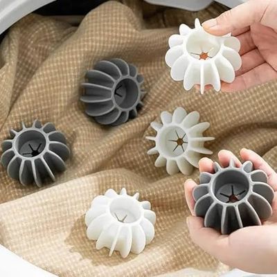 GREEN WHITE 10 Pcs Reusable Silicone Balls for Washing Machine - Silicone Magic balls for Clothes and Hair Cleaning, Non-Electric, Wash and Dry Laundry Care, Anti-Tangle Cleaning (10)