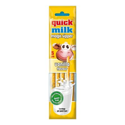 Dryfruit mart Quicks Milk Magic Sipper Vanilla Flavours, Gluten Free, 5Pcs 30g (Imported Hungary)
