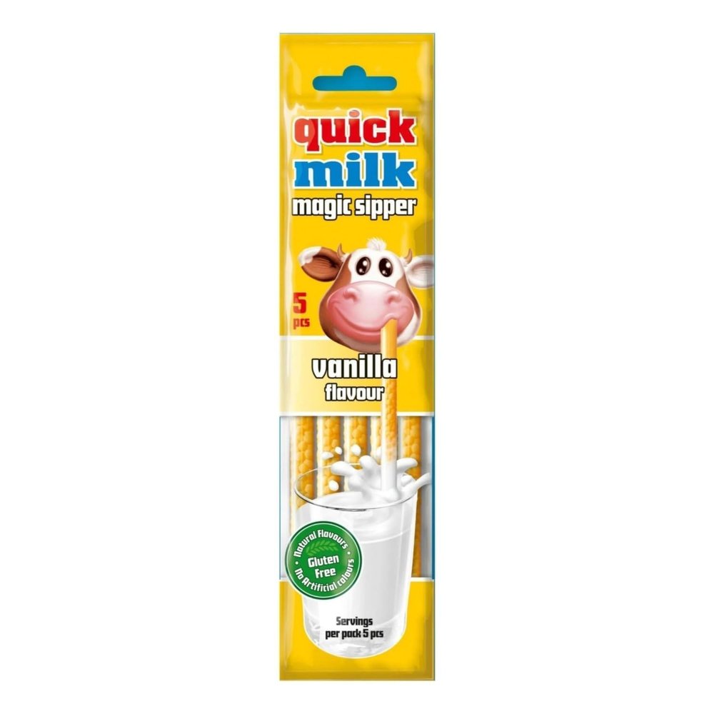 Dryfruit mart Quicks Milk Magic Sipper Vanilla Flavours, Gluten Free, 5Pcs 30g (Imported Hungary)