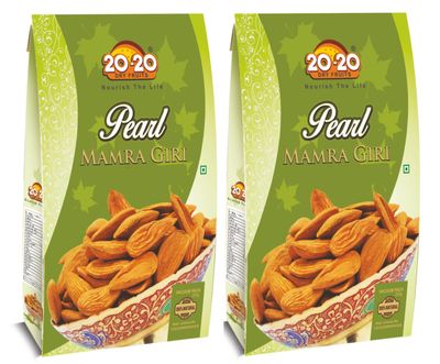 20-20 Dry Fruits Mamra Almonds 500g (250 g x 2)| healthy & Fresh |Supports Brain, Heart & Immunity |Raw, Non-GMO, Chemical-Free |Dry Fruit for Daily Use|Pearl Mamra (Pack of 2)