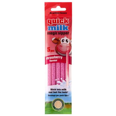 Dryfruit mart Quicks Milk Magic Sipper Strawberry Flavours, Gluten Free, 5Pcs 30g (Imported Hungary)