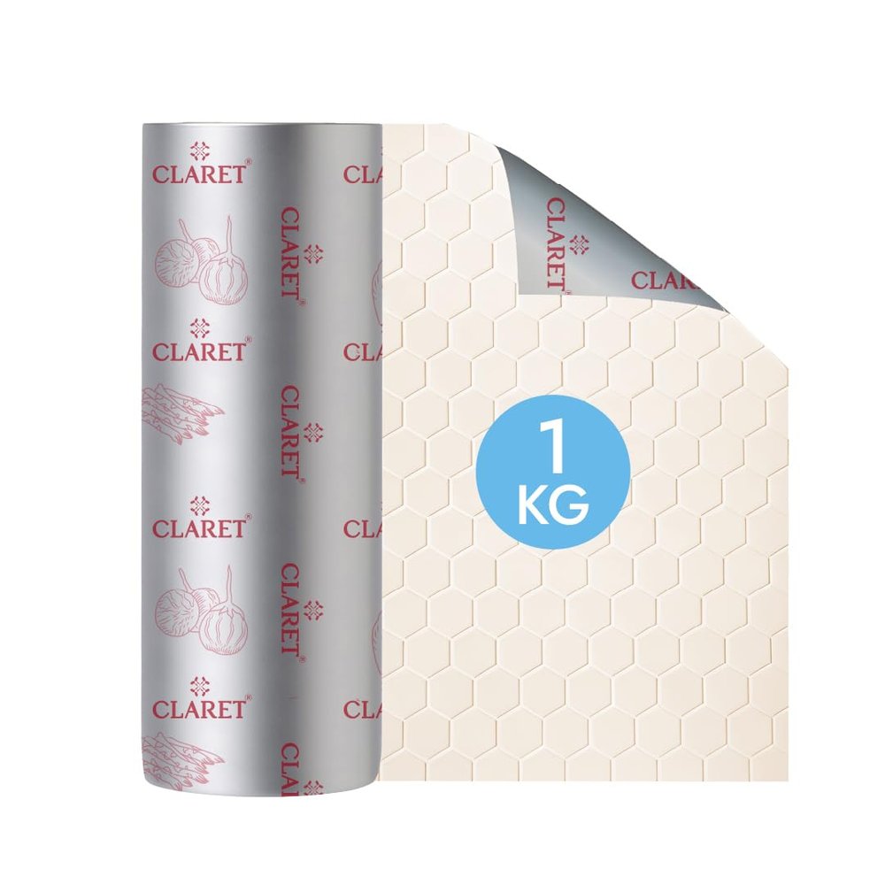Claret Heavy-Duty Aluminium Kitchen Paper Foil Roll | 1 Kg Net | Food Grade Oil-Proof Paper Foil for Wrapping, Baking & Grilling | Safe & Hygienic (Pack of 1)