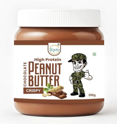 BIPTO Chocolate Peanut Butter Crispy 350g|High Protein Peanut Butter