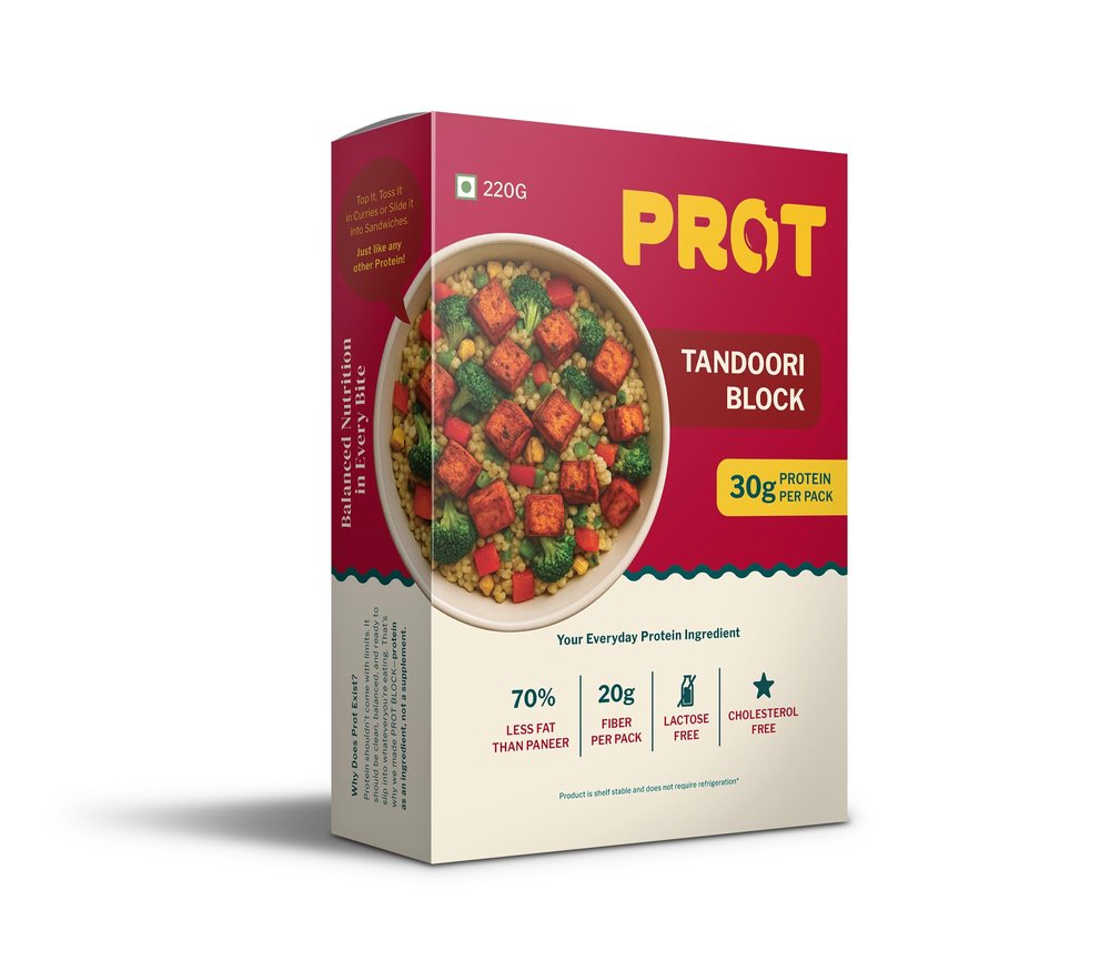Prot Plant-Based Protein with Pea and Wheat Fiber | 15g Protein, 10g Fiber, 7g Fat | Dairy-Free, Low Fat | Tandoori Flavor | Meal-Ready Option