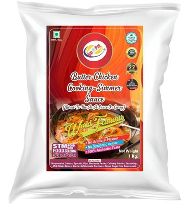 Am 2 Pm - Butter Chicken Cooking Simmer Sauce -1 KG | Direct to Use as a Gravy or Sauce | Instant Gravy for Tandoori Chicken | Masala Curry Paste | Ready To Cook Indian Masala Gravyy | Easy to cook | Pure Vegetarian