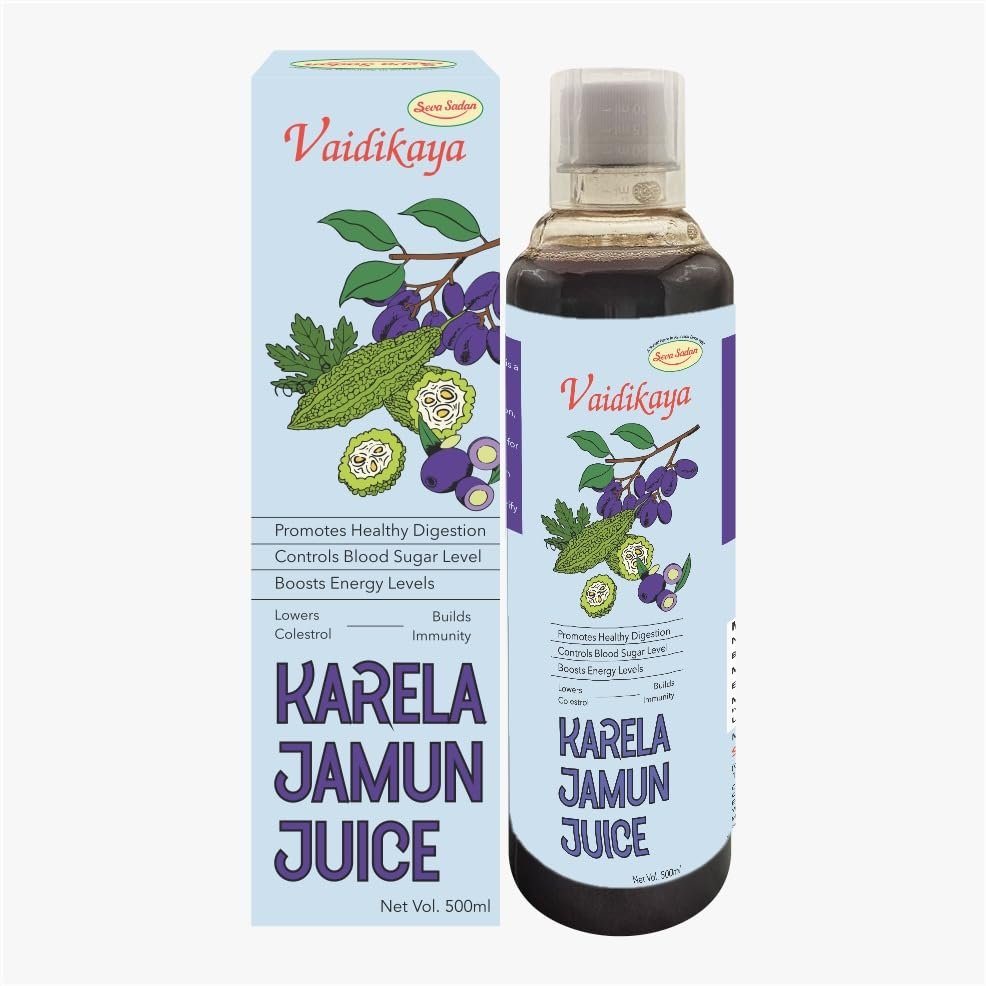 Seva Sadan Karela Jamun Juice 500 ml | Herbal Juice with Karela & Jamun | Supports Wellness & Detox | No Added Sugar