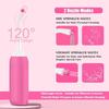 COOFANDY 500ML Bidet Portable, Bidet Spray for Travel with Angled 2 Nozzle, Retractable Handheld Spray Portable of Anti-Slip, Perineal Clean Childbirth Cleaner Outdoor with Travel Bag (Pink) view 3