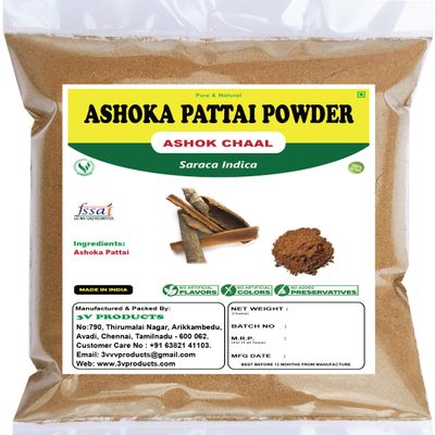 3V PRODUCTS Ashoka Pattai Powder 50g | Ashoka Bark | Saraca Indica | Ashok chaal